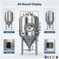 Fermenteur conique en acier inoxydable 316 pour la brasserie, avec moteur et pompe, chemise de chauffage, certifié CE ASME, capacité 300-1000L