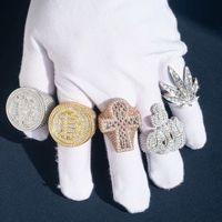 Bijoux de mode, bague personnalisée en moissanite VVS, bague à initiale hip-hop, argent 925, or 10k 14k, bijoux pour hommes