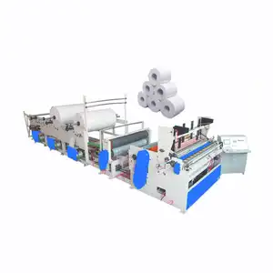 Pequeña máquina para hacer papel higiénico Máquina empacadora de corte de rebobinado de papel higiénico con máquina cortadora