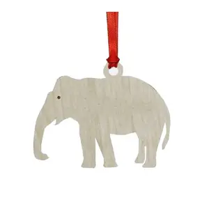 Christmas Wooden handmade Elephant Pendant Ornament Christmas Hanging Elephant Decoration