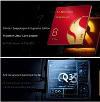 NOUVELLE ARRIVÉE VIVO IQOO 15 Ultra Snapdragon 8s Gen 3 Octa Core Elite Q3 Gaming Chip 2K VC Air Cooling 7400mAh