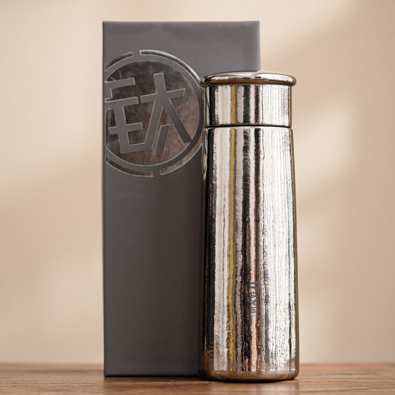 Pure titanium insulated cup - titanium silver