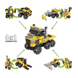 대화 형 줄기 장난감 플라스틱 빌딩 블록 DIY 어린이 재미 <span class=keywords><strong>2</strong></span> 1 블록 장난감 로봇 전송 건설 지게차 장난감 - Product Image 5