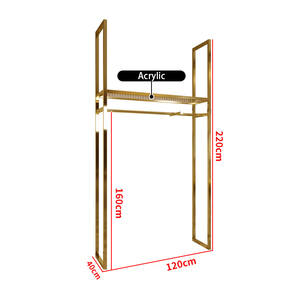 Thiết Kế Mới Đa Lớp Kệ Giá Quần Áo Cửa Hàng Quần Áo Cửa Hàng Trang Trí Quần Áo Hiển Thị Giá Gương Vàng Đứng Cho Quần Áo - Product Image 5