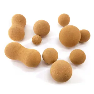 SHENDGE New Design Custom Printed Therapy Muscle Relaxation Peanut Ball Organic Eco-Friendly Natural Cork Massage Ball Sports