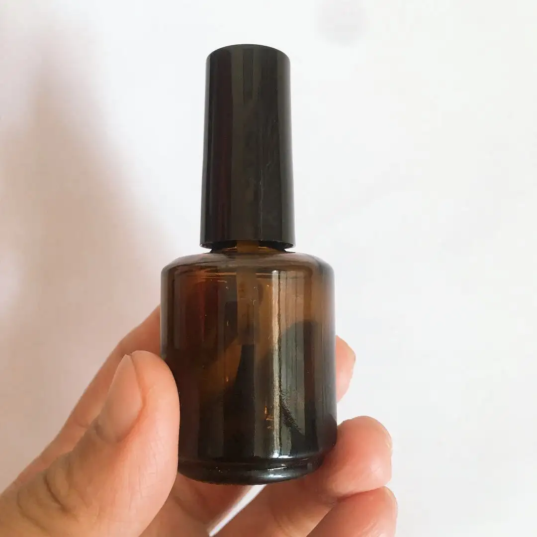 Matte black transparent amber color 7ml Empty Nail Polish Bottle 15mL Custom Gel Polish Bottle with caps and brush