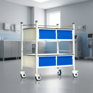 <b>Electric</b> Hospital Bed Stainless Steel Hospital Furniture with Blue Storage <b>Bins</b> for Hospital Use - Product Image 3