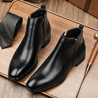 Sepatu Boot Pria Kasual Kulit Asli Berkualitas Tinggi dengan Ritsleting Samping, Nyaman, Sol Karet Anti Selip, Cocok untuk Sehari-hari