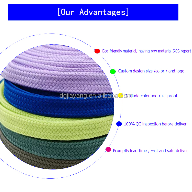 ODM OEM Flat Polyester Draw Cord Hoodies Customizable Eco-Friendly Plastic Tip Pants Short Lace Shoelaces Customizable
