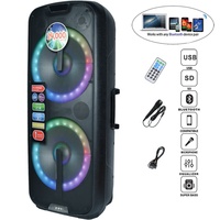 Système de haut-parleurs PA 1000W avec deux woofers de 15 pouces, ensembles de karaoké, boîte à son, audio professionnel TWS, LED, FM, AUX, ECHO, Bocina Parlante