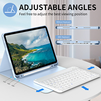 Casing Tablet pintar, Pelindung untuk iPad Air generasi ke-5 untuk iPad 4th Gen dengan tempat pensil untuk Keyboard Bluetooth