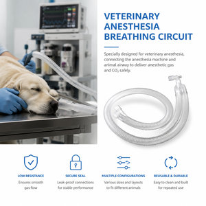 วงจรหายใจสำหรับการดมยาสลบสัตว์เลี้ยงยี่ห้อ Degao แบบท่อคู่ลูกฟูก สำหรับเครื่องดมยาสลบสัตว์ในห้องปฏิบัติการ - Product Image 2