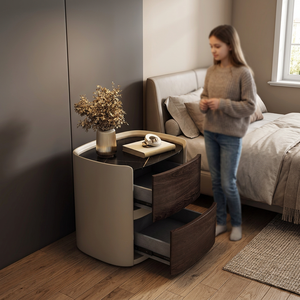 Juego de Muebles de Dormitorio Moderno, Mesa de Noche de Alta Gama con 2 Cajones Ajustables, Panel de Madera, Diseño Clásico, Minimalista y Ecológico - Product Image 2