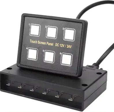 Painel universal com tela de toque LED 12V 24V 6 Gang com caixa de controle selada