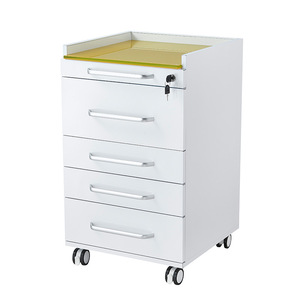 Medical Storage <b>Cart</b> With Four Drawers Steel Top Hospital Cabinet With Wheels For Clinic Use - Product Image 3