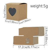 Boîte en papier biodégradable écologique avec fenêtre en forme de cœur, pliable, adaptée aux aliments, pour l'emballage du chocolat, avec logo personnalisé