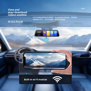 4K HD 10inch streaming phương tiện truyền thông gương chiếu hậu tầm nhìn ban đêm Video <span class=keywords><strong>Recorder</strong></span> IPS Màn hình 12-24V 24h đậu xe giám sát đầy đủ 1 năm - Product Image 3