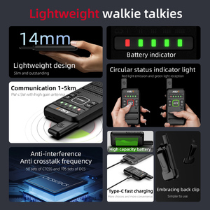 Ksun New M10 siêu mỏng cầm tay không dây di động có thể sạc lại hai cách phát thanh Walkie Talkie Communicator <span class=keywords><strong>2</strong></span> gói Bộ - Product Image 2