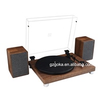 Lecteur de cassette de plateau tournant en vinyle Vintage avec double cd, cassette de plateau tournant, usb et cd