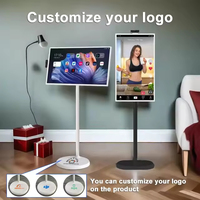 Televisor Móvil Inalámbrico de 32 Pulgadas, Monitor Android IPTV con Pantalla Táctil, Televisor Inteligente Portátil Recargable de 12V con Cámara HD