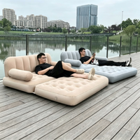 Canapé-lit gonflable en PVC floqué, portable et pliable pour l'extérieur, idéal pour le camping, les tentes et comme matelas pneumatique de style relaxant pour la maison