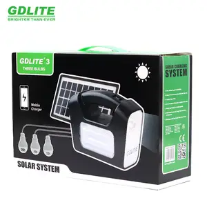 GD-3 Factory Wholesale Solar Lighting System GDPLUS Portable Solar Energy kit GDLITE