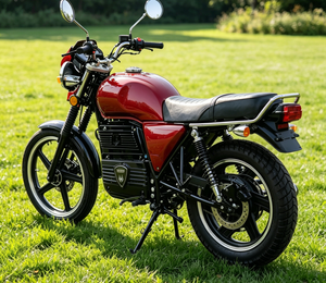 Moto électrique rétro rouge 72V homologuée CEE, 2000W, haute vitesse, pour adultes, type street bike - Product Image 6