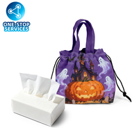 Sac à mouchoirs en tissu imprimé avec motif de dessin animé personnalisé en gros, petit porte-mouchoirs