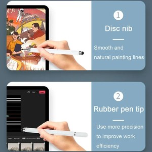 Stylet pour tablette, stylet tactile pour écran de dessin, stylet <span class=keywords><strong>2</strong></span> en 1 pour <span class=keywords><strong>iPhone</strong></span>, iPad, tablette, stylet tactile capacitif pour téléphone Samsung Android - Product Image 2