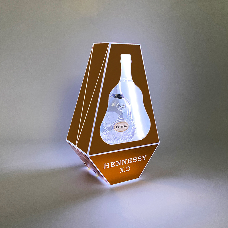 Thick XO wine stand with white light flashing
