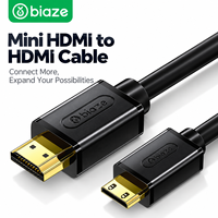 Câble Mini HDMI 2.0 Biaze 4K60Hz en Cuivre Sans Oxygène, Blindage Combiné, Gaine PVC pour Projecteur, Moniteur, Téléviseur, Caméra, Ordinateur