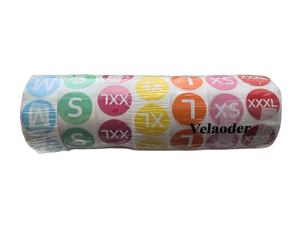 Velaoder ، ملصقات بحجم الملابس ملصقات ملونة مرمزة بحجم ذاتي اللصق مستديرة - Product Image 3