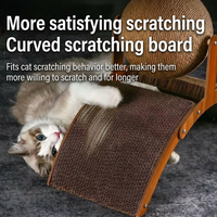 En stock aux États-Unis : Arbre à chat moderne en bois à 2 niveaux, tour à gratter en sisal pliable avec boule pour chats d'intérieur