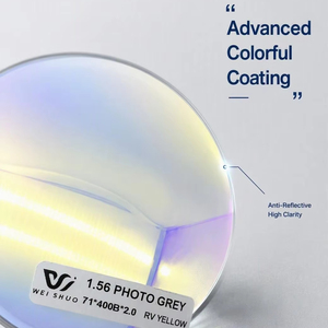 Verres <span class=keywords><strong>de</strong></span> lunettes photochromiques avec revêtement miroir HC, en résine 1.56, couleur jaune flash, pour extérieur, tendance, UV400, vente en gros, optique - Product Image 1