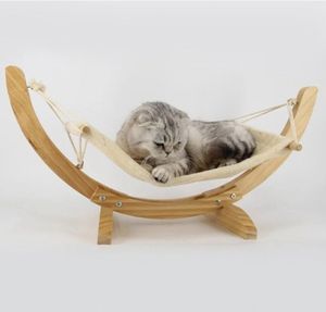 Juego de bricolaje más vendido, hamaca de gato columpio, cuna transpirable de madera multifuncional duradera, forma rectangular, cómoda para mascotas - Product Image 1