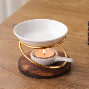 Wholesale Ceramic Aromatherapy Warmer Tea Light Aromatherapy Tart Holder Diffuser Candle Wax Oil Burner
