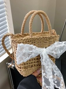 Nuevo Bolso de Playa de Paja Tejida a Mano para Mujer, Venta al por Mayor, Bolso de Paja con Diseño de Margarita, Estilo Vintage, Diseño de Girasol - Product Image 5