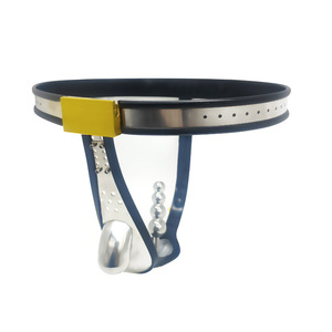 Dispositivo di cintura di castità in acciaio inox per uomo biancheria intima Fetish mutandine regolabile per castità Gag Sex Toys con spina <span class=keywords><strong>anale</strong></span> - Product Image 1