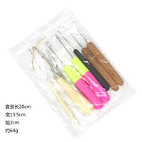 9pcs Aiguilles à crochet en plastique durables Outil de tressage de perruque pour cheveux Dreadlock Accessoires pour salons de beauté