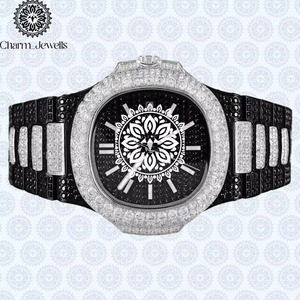 Montre en diamant de qualité supérieure, montre-bracelet de luxe pour un usage quotidien, accessoire de mode de haute qualité pour hommes et femmes, disponible à la vente - Product Image 3