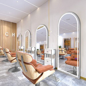 Best Selling Modern LED Light <b>Wall</b>-Mounted Hair Salon Baber <b>Mirror</b> New Style Barber Shop Beauty Salon Hair Cutting <b>Mirror</b> - Product Image 4