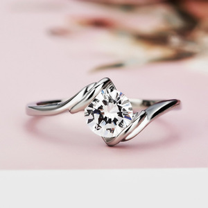 Single Stone Zircon Women Ring Elegant OL Engagement Daily Hand Jewelry - Product Image 3