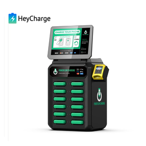 Station <span class=keywords><strong>de</strong></span> recharge commerciale pour téléphones portables, ignifuge, en ABS et métal, 8/12/16 emplacements, avec banque d'alimentation partagée, charge rapide 25W et écran LED - Product Image 2