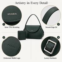Ensemble de sacs à main pour femmes PEDRA Luxury 3 en 1, sac à bandoulière vintage en cuir PU pour femmes avec portefeuille, sangle réglable