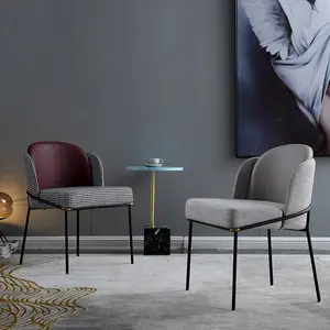 Dreamhause Nordic Simple Dining Chairs Light Luxury Metal Meeting chair hotel Living Room used