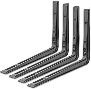 L <b>Shelf</b> Bracket Heavy Duty Rustic Iron Metal Scaffold <b>Black</b> Wall Floating <b>Shelf</b> Bracket - Product Image 6