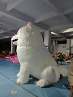 Modèle de chien Samoyede gonflable réaliste géant de 3 m, publicité, chien gonflable de dessin animé pour la décoration des animaleries