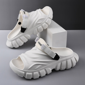 Sandales plateforme pour hommes, blanches, en EVA, à enfiler, pour l'extérieur, été, respirantes, antidérapantes, tongs - Product Image 1
