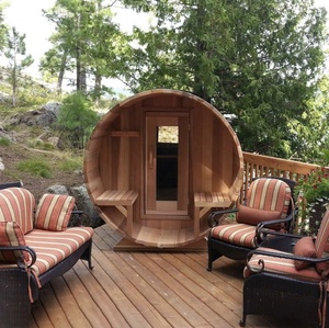 Bán Buôn Thiết Kế Hiện Đại Ngoài Trời 4 Người Hồng Ngoại Màu Đỏ Tuyết Tùng Hemlock Rắn Khô Phòng Tắm Hơi Tempered Glass Cửa Máy Tính Điều Khiển - Product Image 3