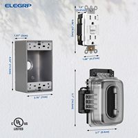ELEGRP Prise GFCI 1 Gang avec couvercle extérieur étanche, prise GFI TR WR avec couvercle et kit de boîtier
